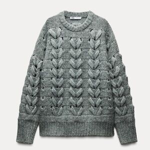 NWT ZARA CABLE KNOT SWEATER SIZE S